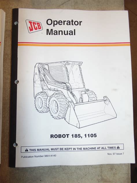 Jcb 185, 1105 Robot Skid Steer Operator Manual Manual